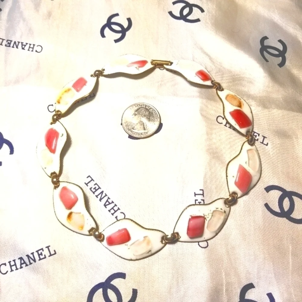 DESIGNER K Denning Fused Enamel Glass Necklace